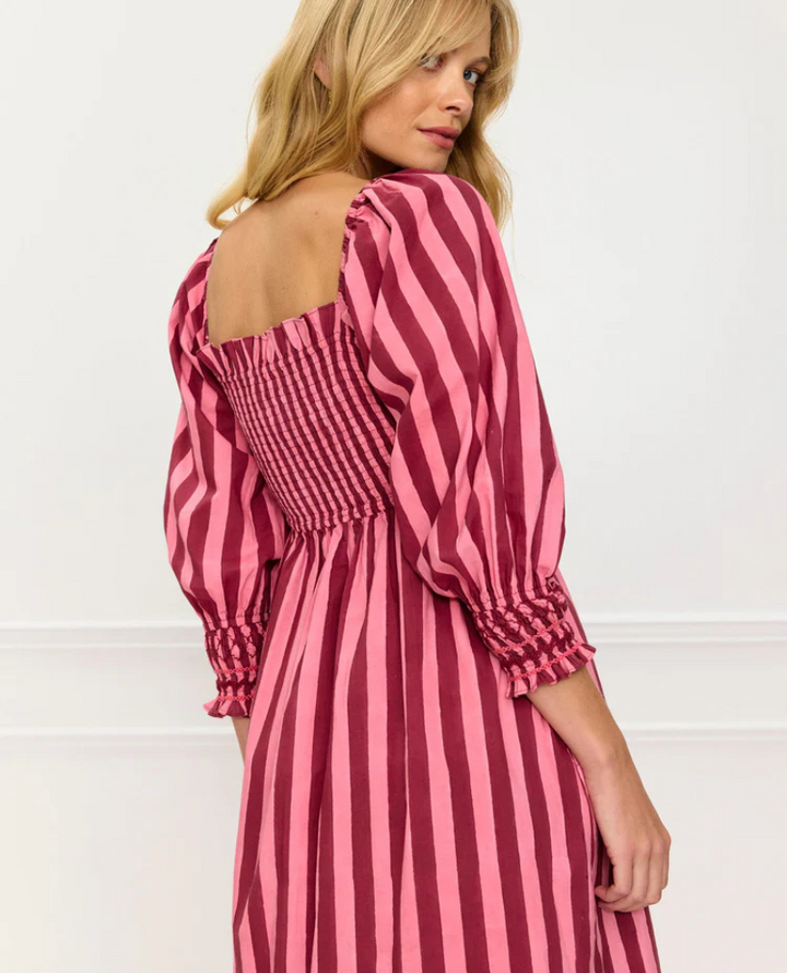 Pink City Prints Florence Pink Stripe Dress