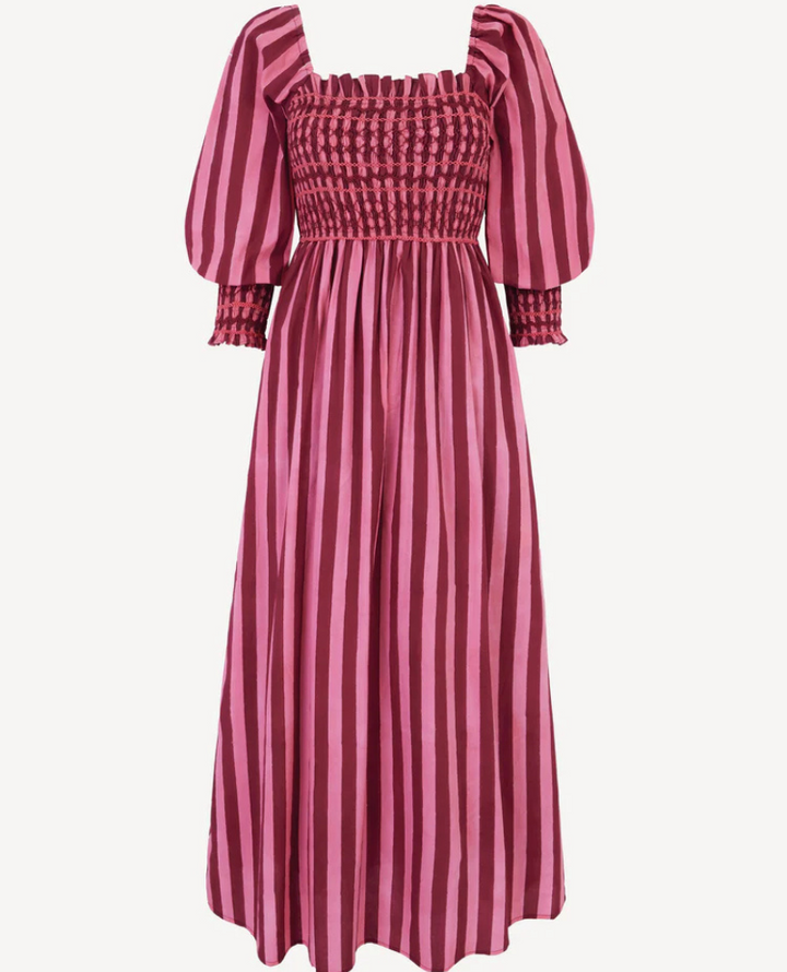 Pink City Prints Florence Pink Stripe Dress