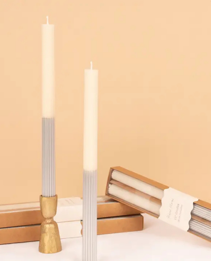 Meri Meri Silver Dipped Candle Pair