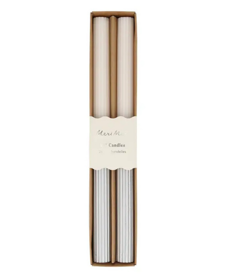 Meri Meri Silver Dipped Candle Pair