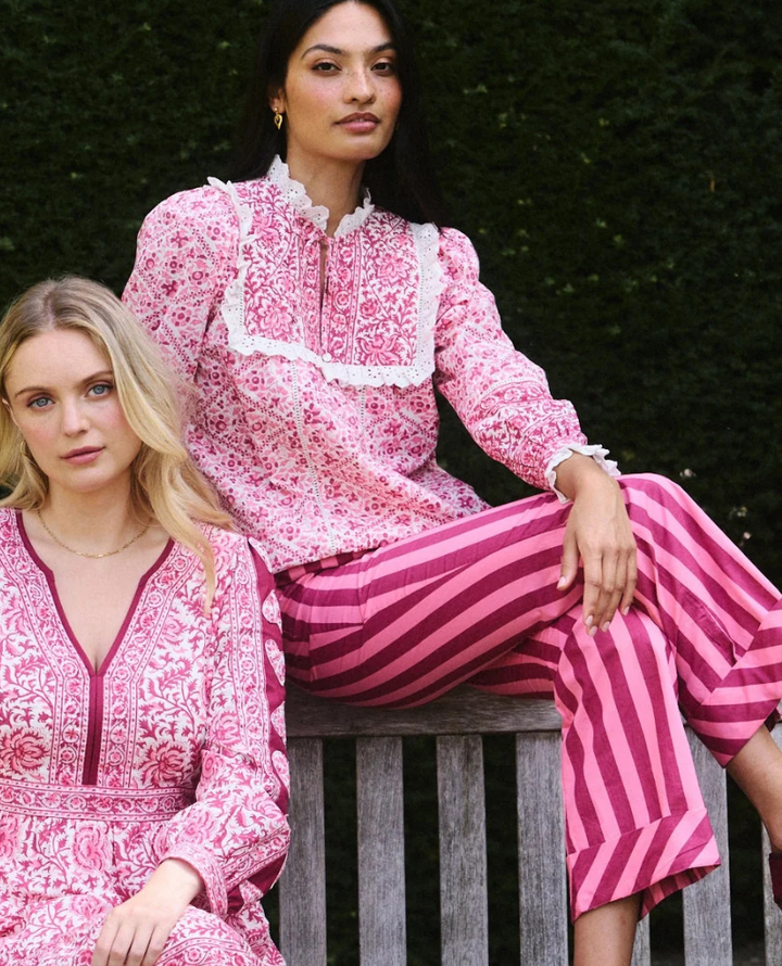 Pink City Prints Romy Pink Stripe Trousers