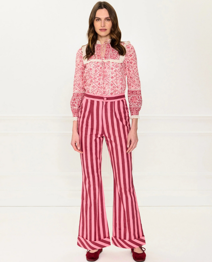 Pink City Prints Romy Pink Stripe Trousers