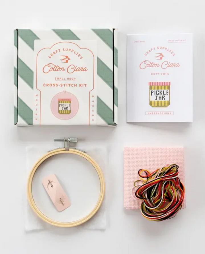 Cotton Clara Pickle Jar Cross Stitch Kit