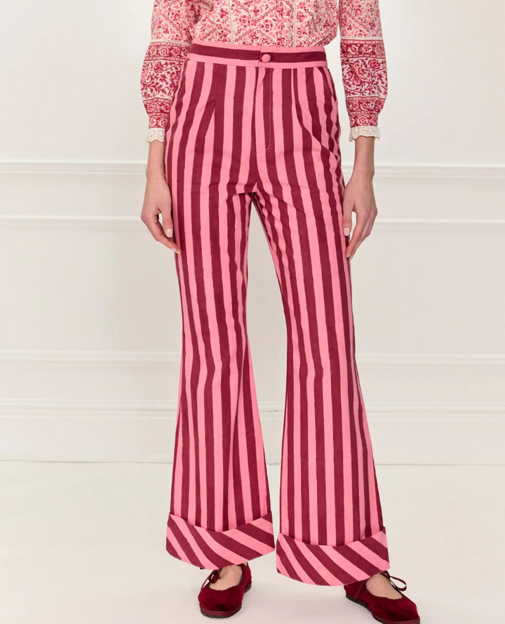 Pink City Prints Romy Pink Stripe Trousers
