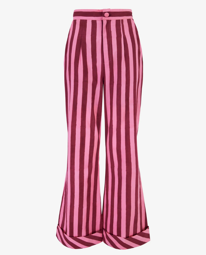 Pink City Prints Romy Pink Stripe Trousers