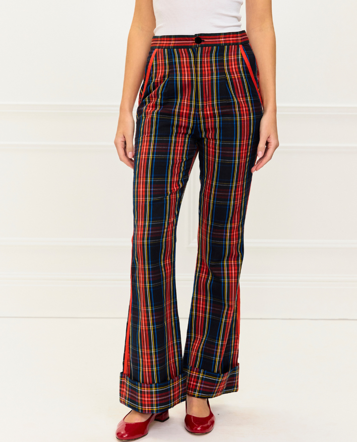 Pink City Prints Romy Tartan Trousers