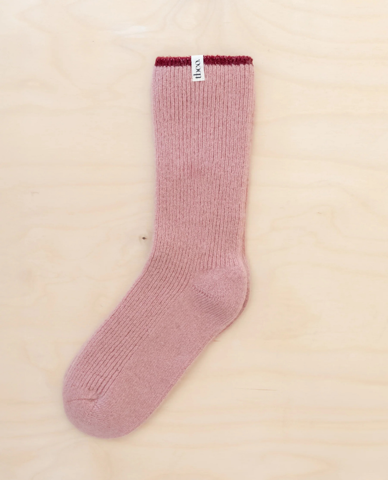 TBco. Pink Cashmere Merino Socks Popup