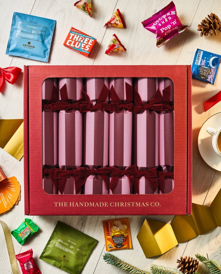 Handmade Christmas Co. Crimson Stripe Sweets Crackers