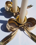 Host Home Brass Bow Candle Holder