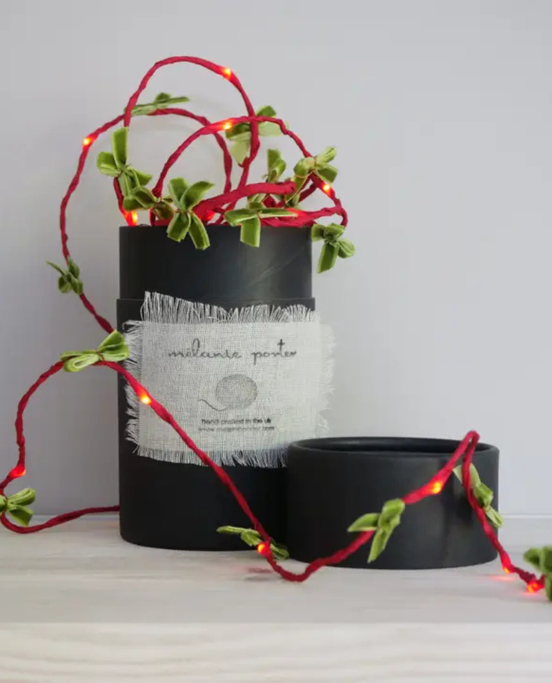 Melanie Porter Red Velvet Bow Light String