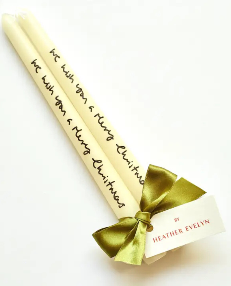Heather Evelyn Merry Christmas Candle Pair