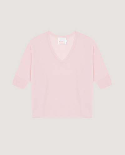 Absolut Cashmere Kate Ice Cream Pale Pink V-Neck Knit