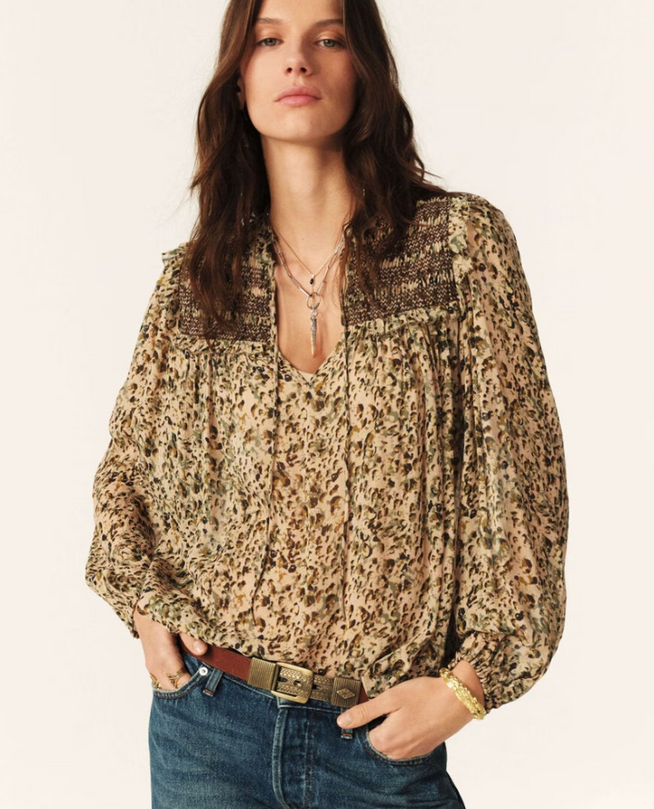 Ba&sh Capucine Ecru Print Blouse