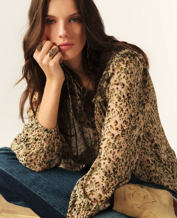 Ba&sh Capucine Ecru Print Blouse