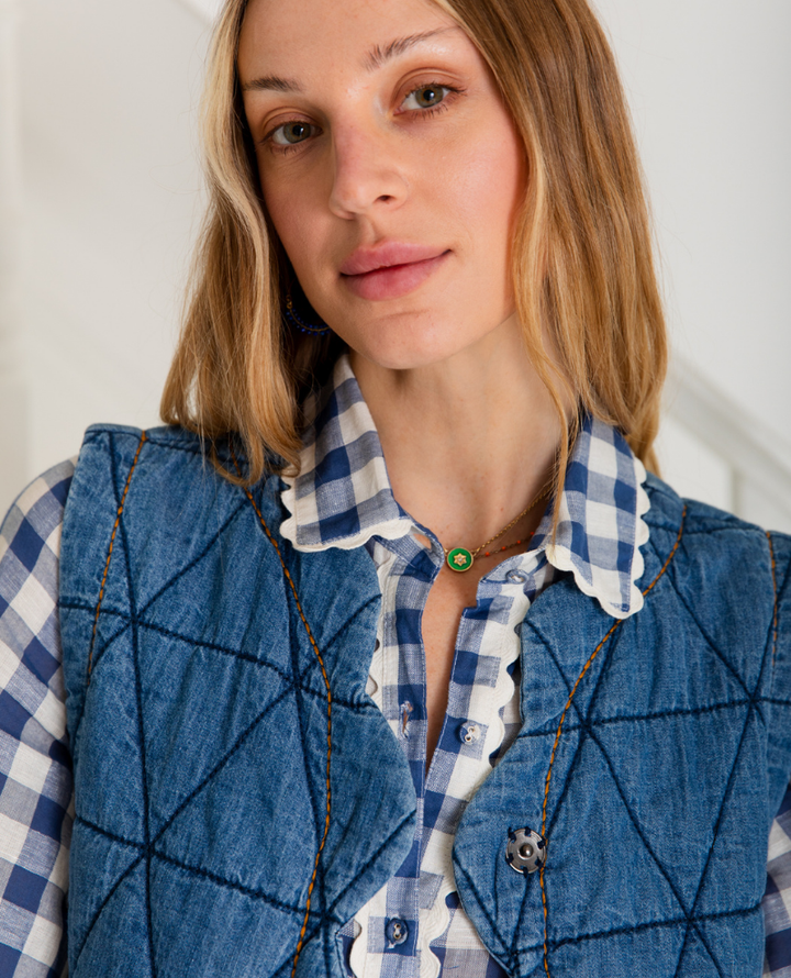 Bonte Estelle Mid Denim Gilet Waistcoat