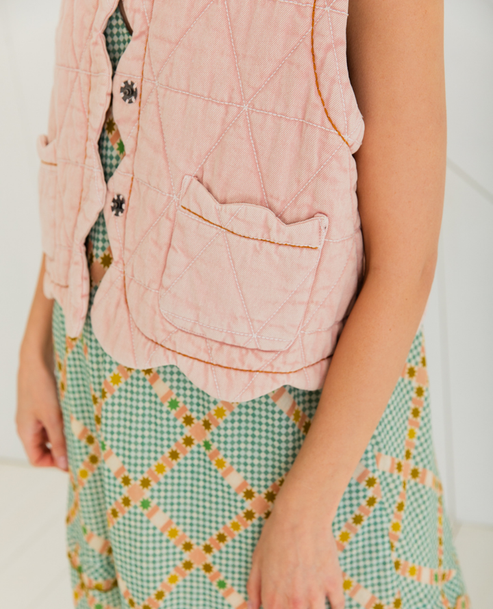 Bonte Estelle Chalk Pink Gilet Waistcoat