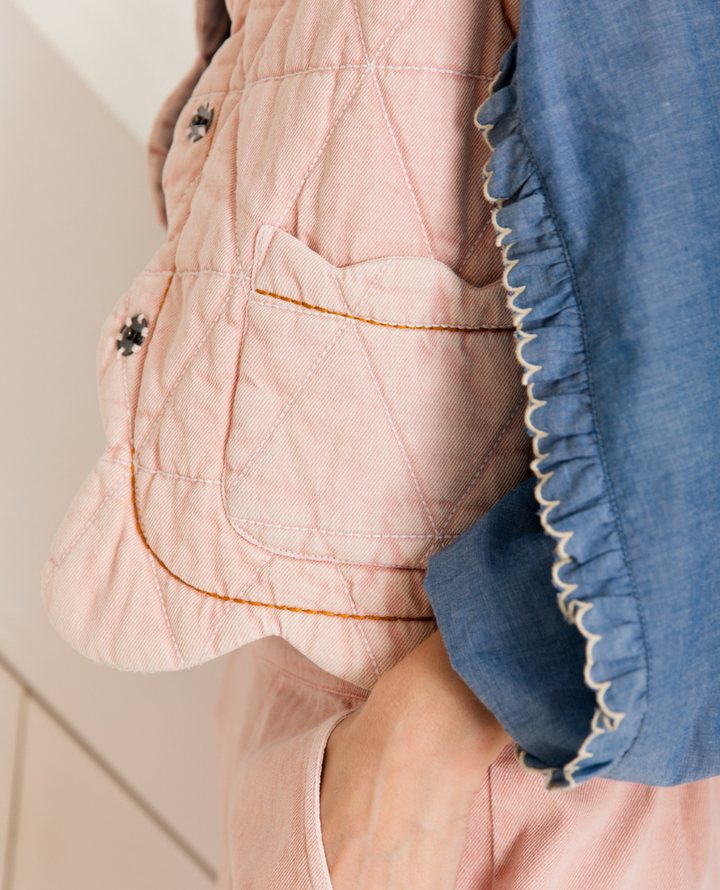 Bonte Estelle Chalk Pink Gilet Waistcoat