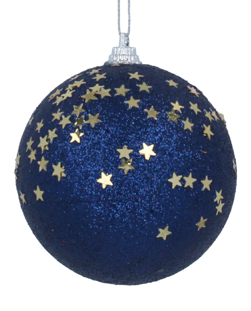 Gisela Graham Blue Glitter Star Bauble