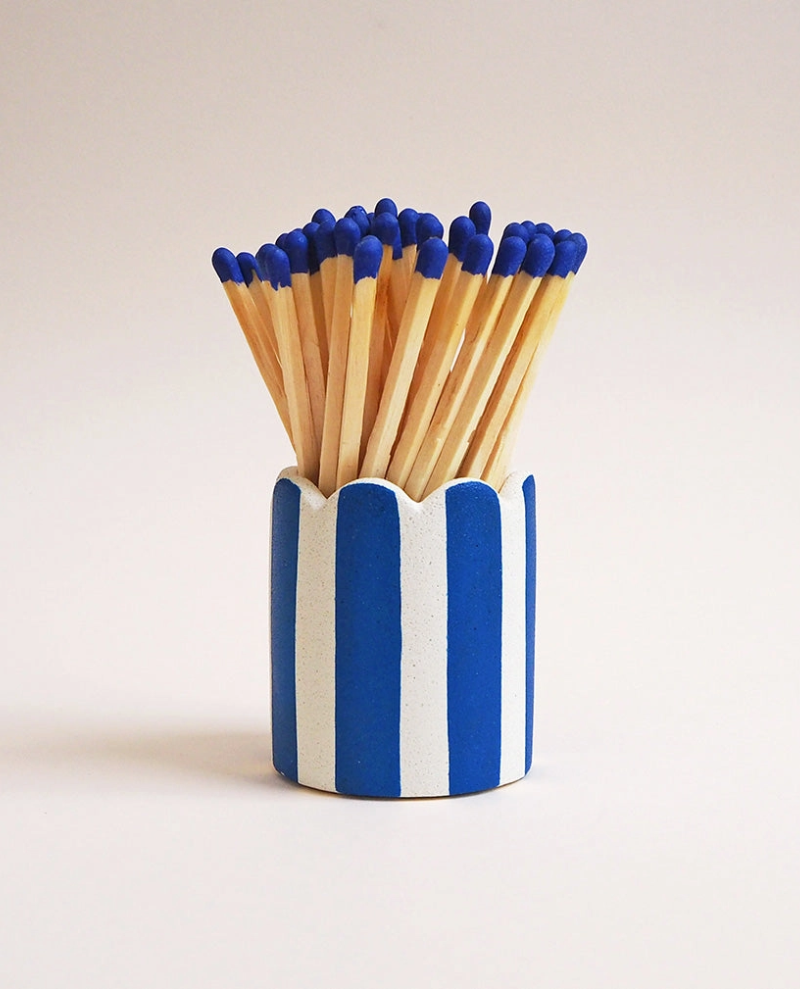 Hello Marilu Blue Stripy Match Sticks