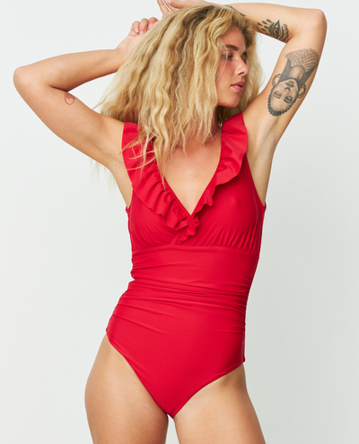 Cras Agnes Racing Red Swimsuit