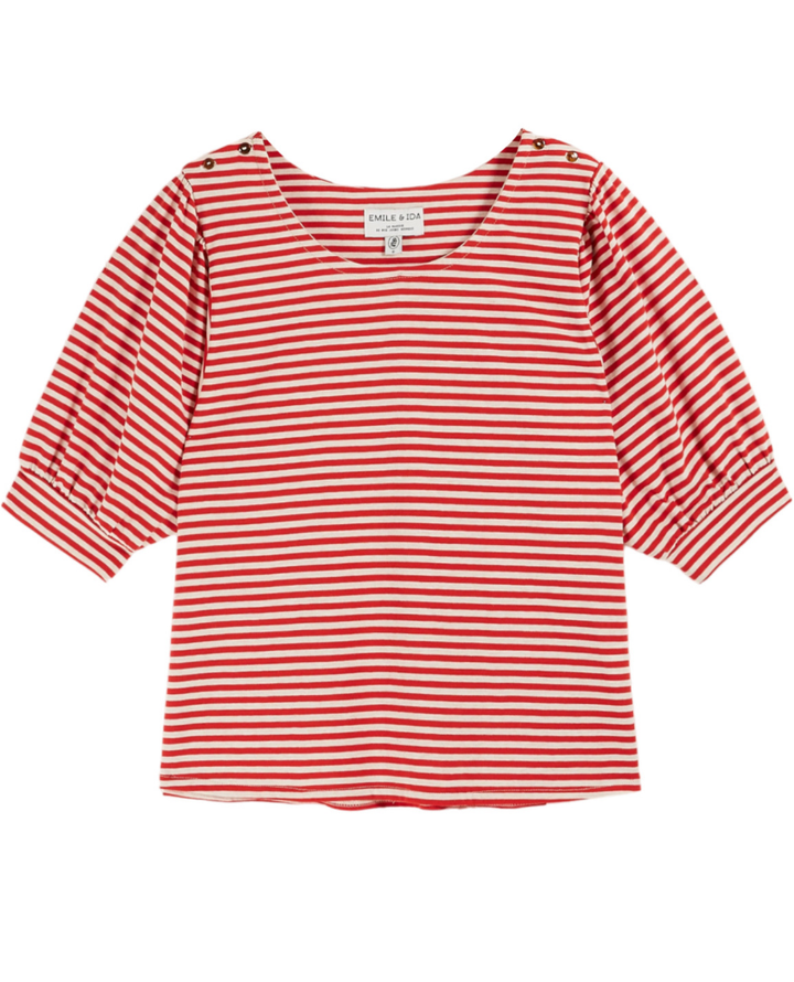 Emile & Ida Bibi Red Stripe T-Shirt