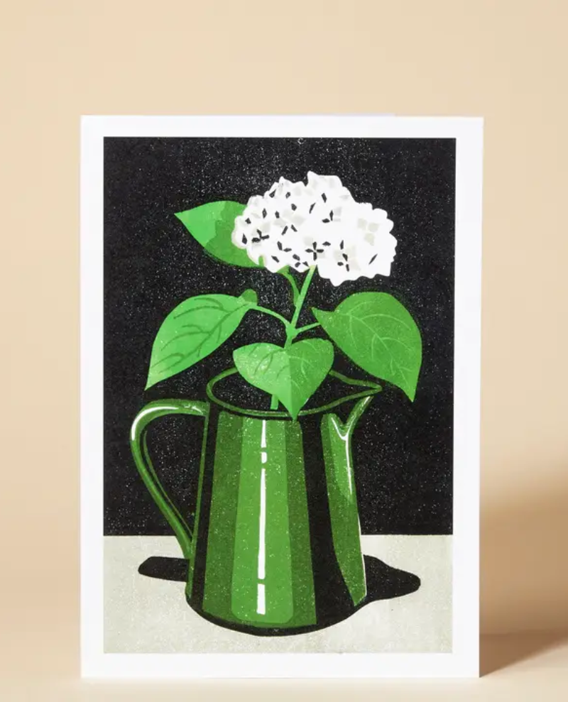 Pressed and Folded Hydrangea Greeting Card