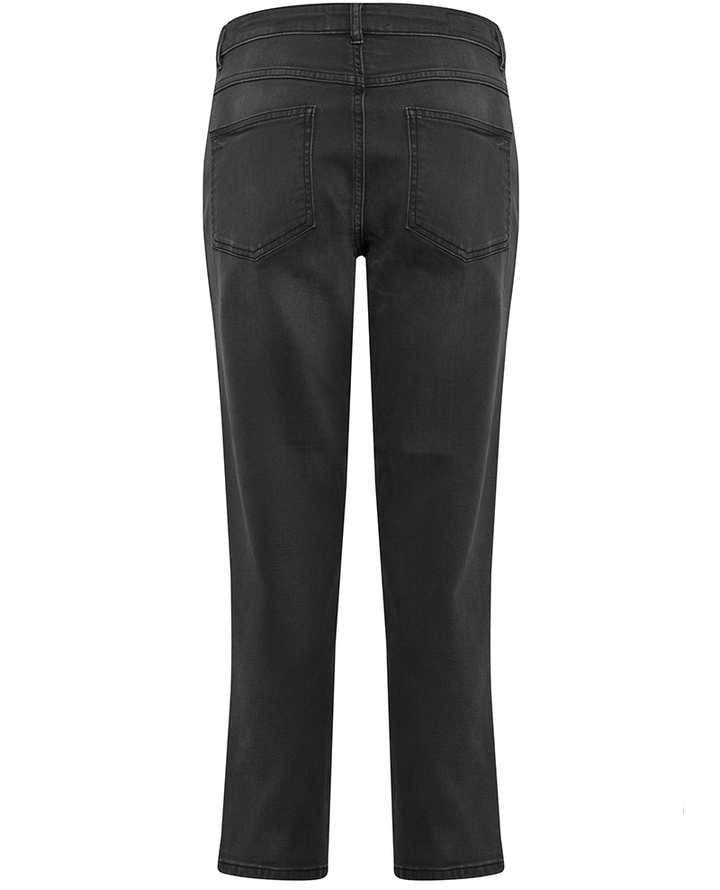washed grey charcoal ankle length cropped women's denim jeans