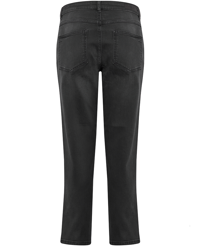 washed grey charcoal ankle length cropped women's denim jeans 