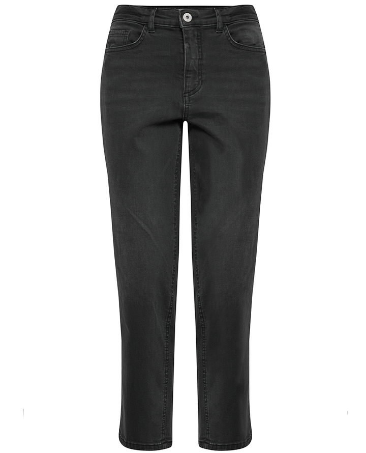 washed grey charcoal ankle length cropped women's denim jeans