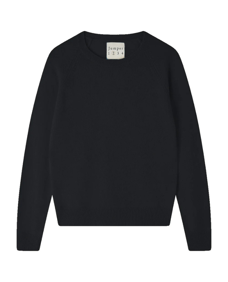 Jumper1234 Crop Black Crew Knit