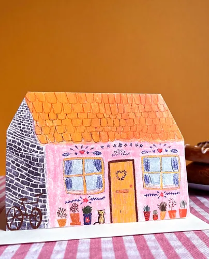 Laura Skilbeck Pink Cottage Home Card