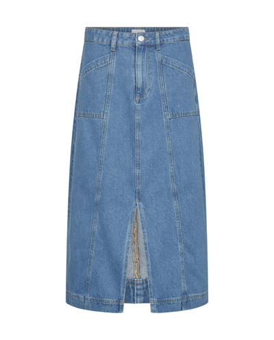 Levete Room Frilla Denim Midi Skirt