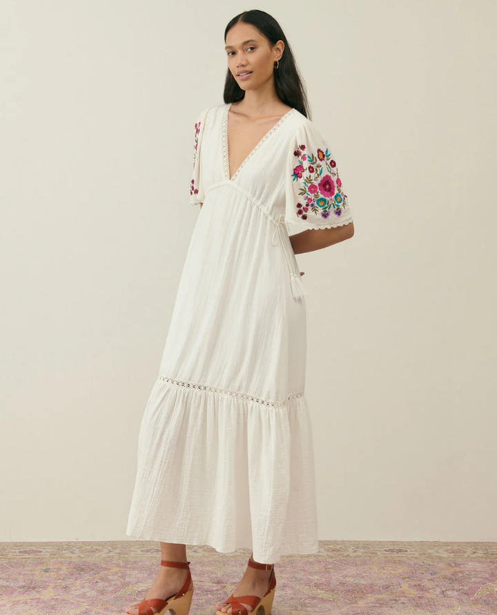 Louise Misha Balina Cream Maxi Dress