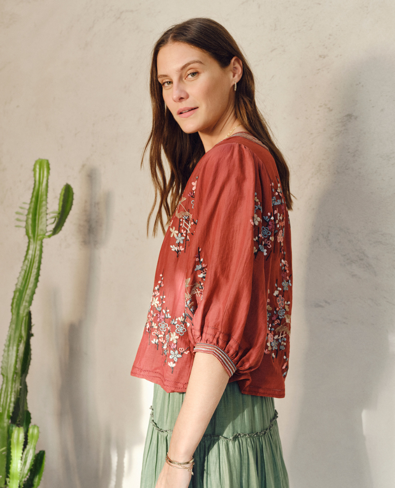 Mabe Emi Rust Embroidered Jacket