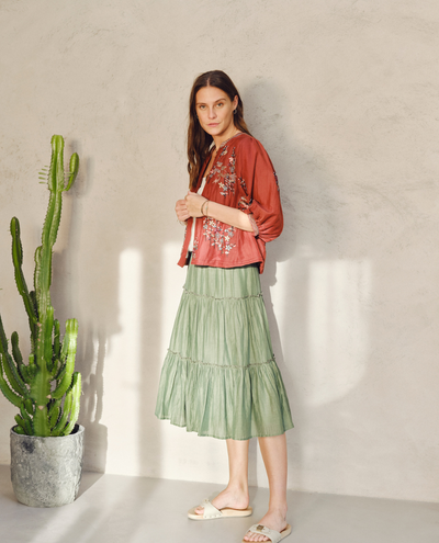 Mabe Emi Rust Embroidered Jacket