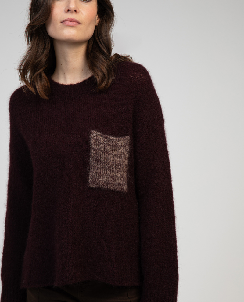 Maison Anje Brinate Mulberry Pocket Crew Knit