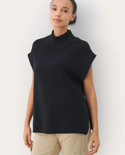 Part Two Eisley Dark Navy Cotton Sweater Vest Knit