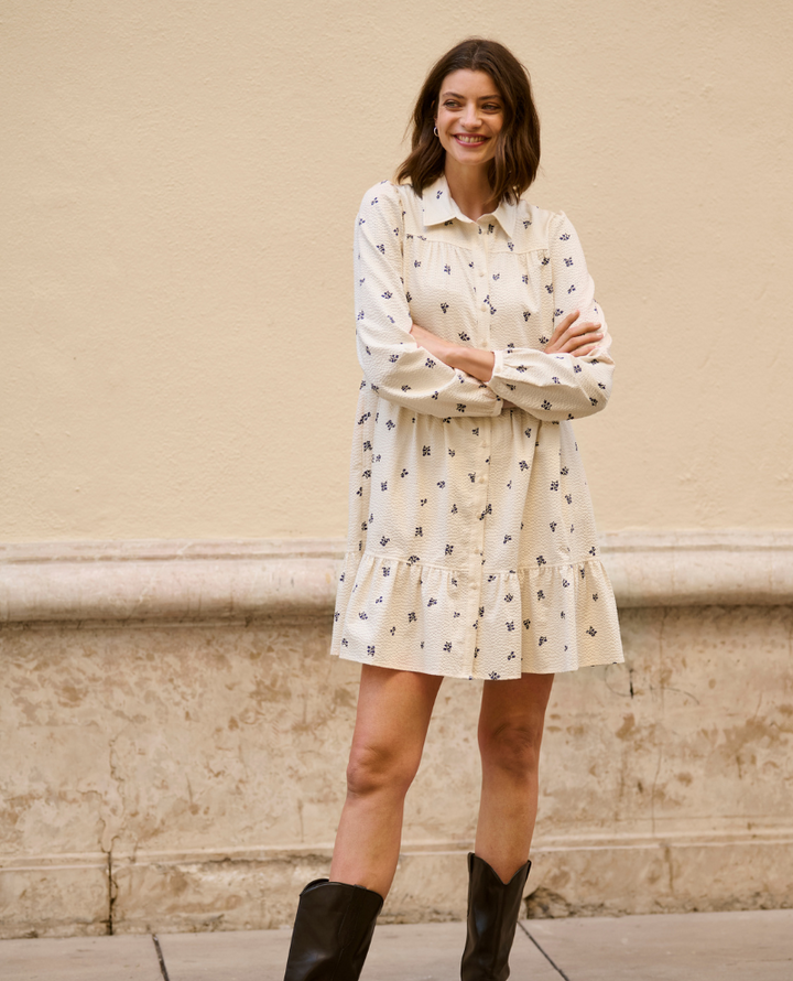 Part Two Nanena Blue Floral Short Dress
