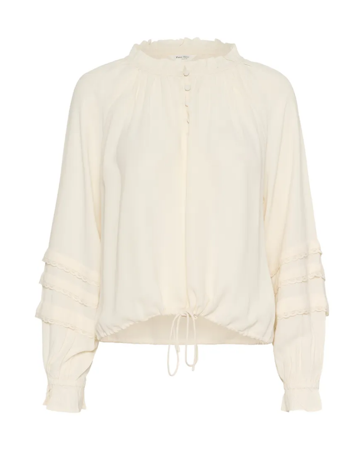 Part Two Naracha Cream Frilly Blouse