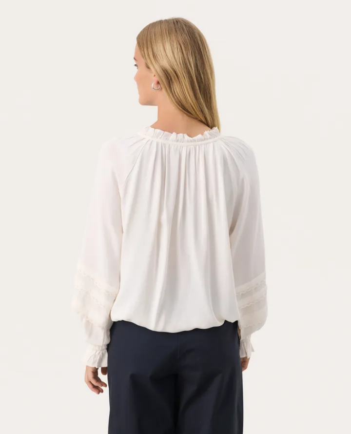 Part Two Naracha Cream Frilly Blouse
