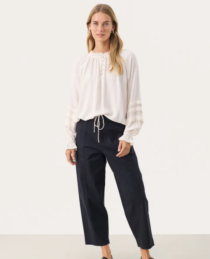 Part Two Naracha Cream Frilly Blouse