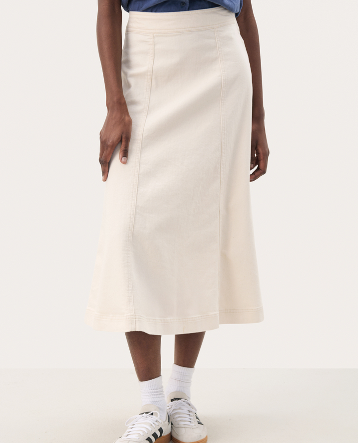 Part Two Rachida White Midi Skirt