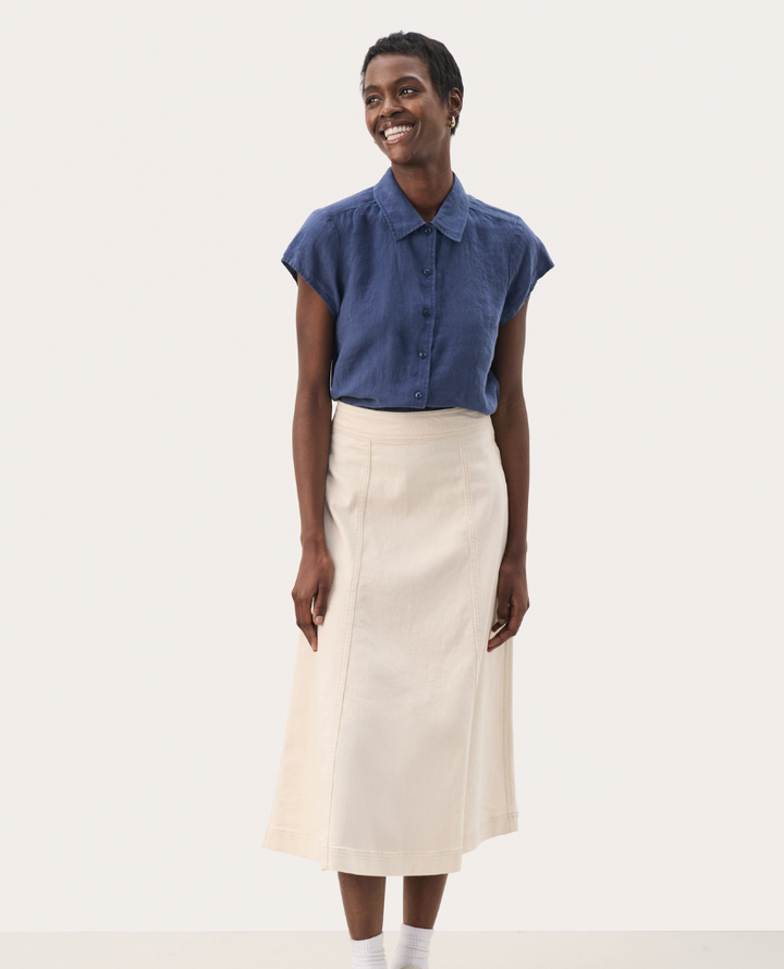 Part Two Rachida White Midi Skirt