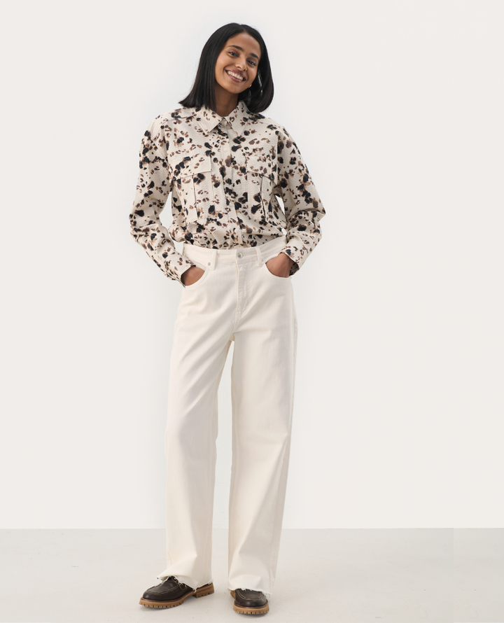 Part Two Simona Cream Wide Leg Jeans