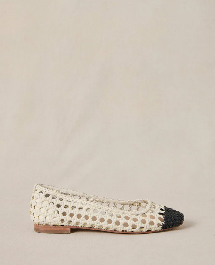 Petite Mendigote Coralie Cream Woven Ballet Pumps