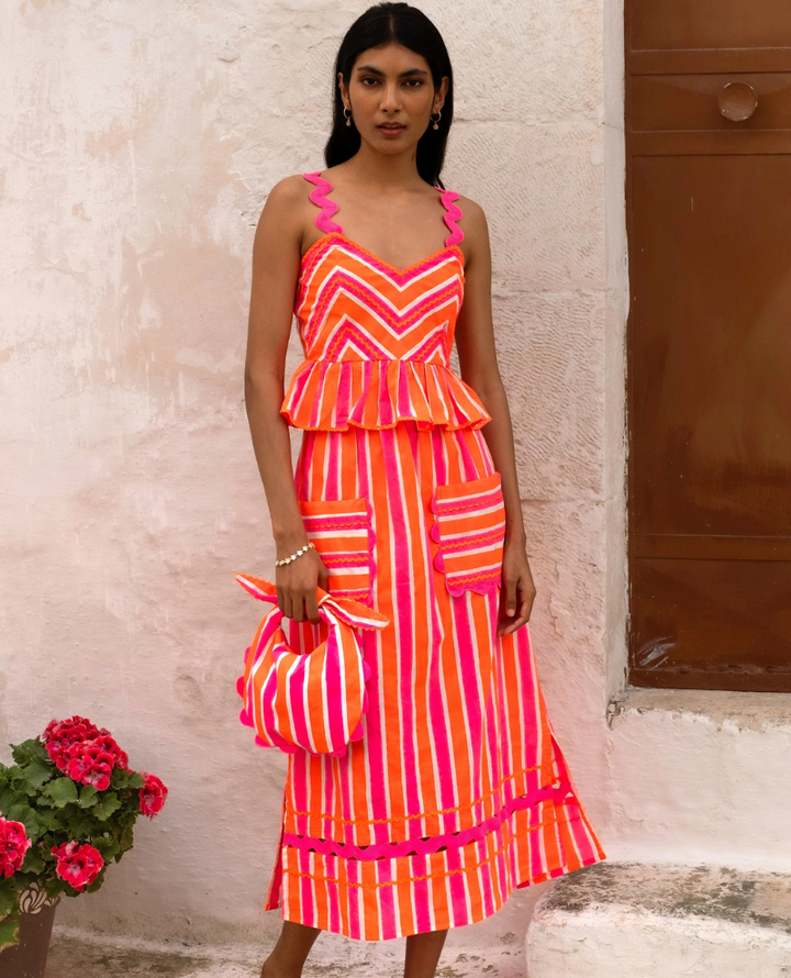 Pink City Prints Puglia Neon Sunset Skirt