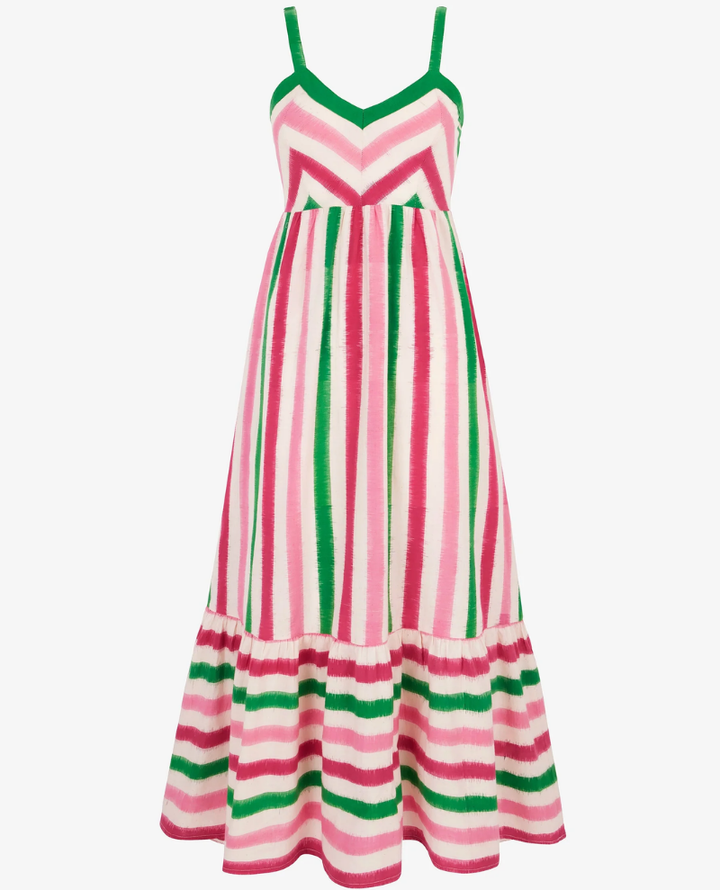 Pink City Prints Puglia Watermelon Stripe Dress