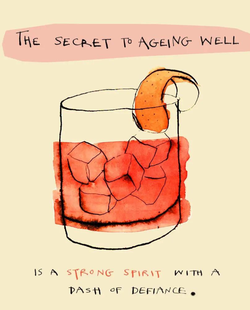 Poet and Painter Ageing Well Negroni Card