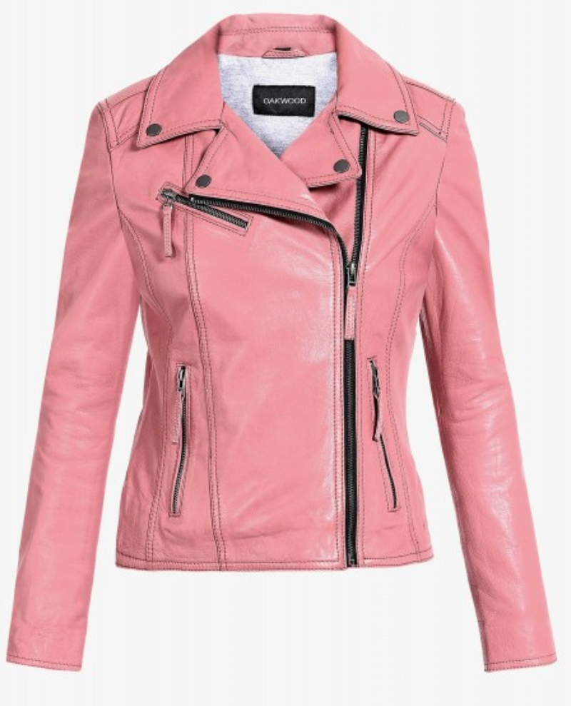 Oakwood Clips Dark Pink Leather Jacket