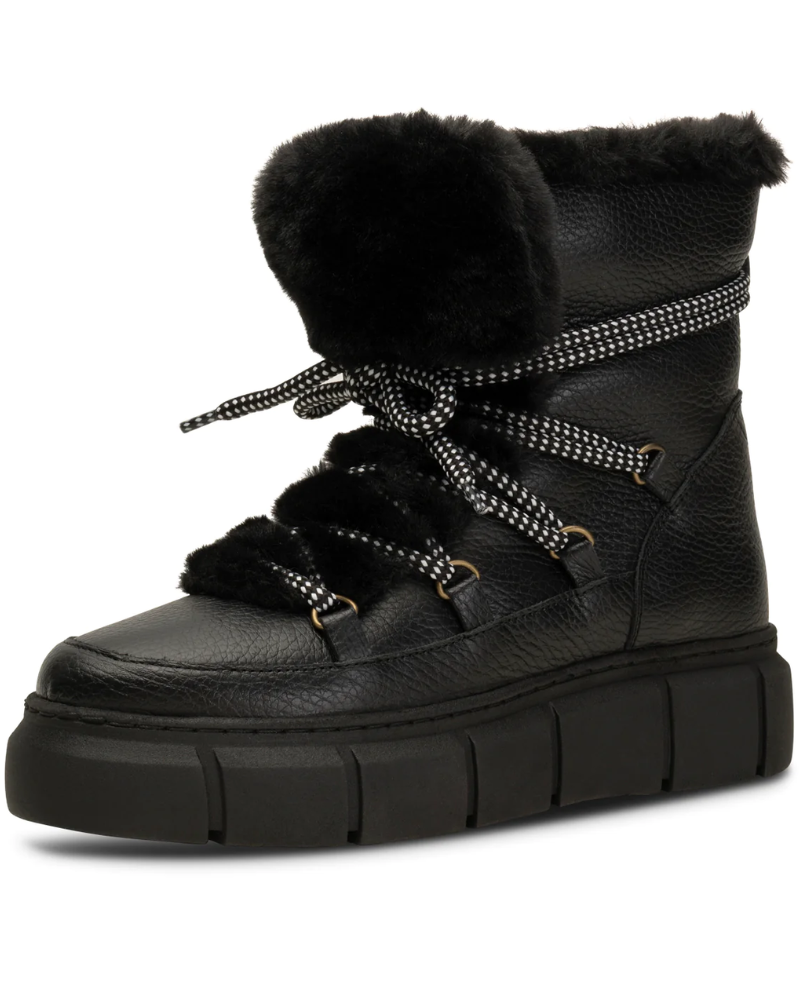Shoe The Bear Tove Black Leather Snow Boots